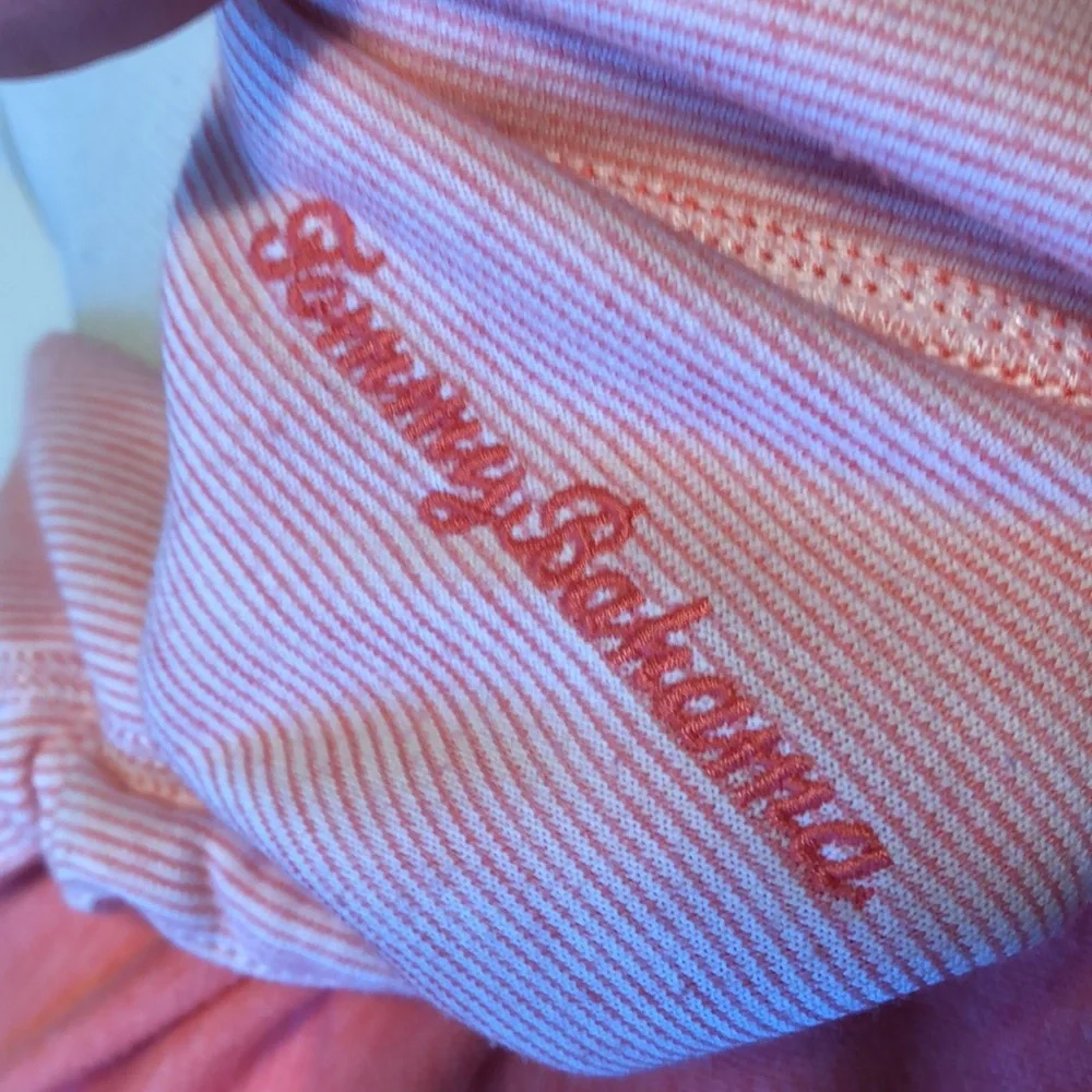 TOMMY BAHAMA Coral Pink Reversible Funnel Neck Zip Sweatshirt Jacket Top XL - Picture 8 of 13